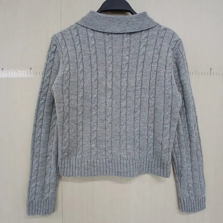 [BUNJANG] VIKI Cable Knit Zip-up Cardigan Grey / viki 케이블 니트 집업 가디건 그레이