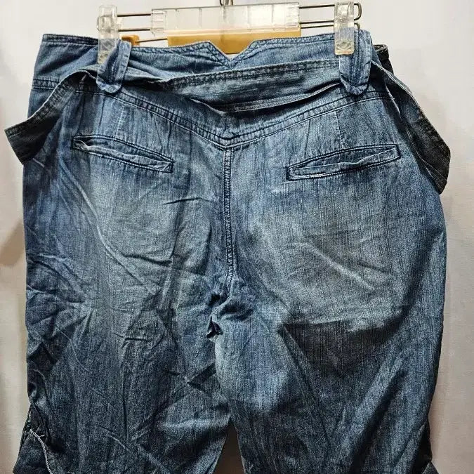 [BUNJANG] Soft Denim Belted Bermuda Shorts / 일본수입 소프트데님 벨티드 버뮤다팬츠 빅사이즈  ss1