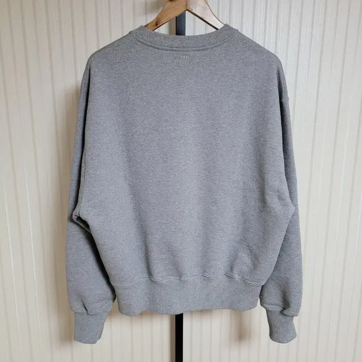 [BUNJANG] L Army Gray Big Heart Embroidered Sweatshirt / [L] 아미 그레이 빅하트 자수 맨투맨