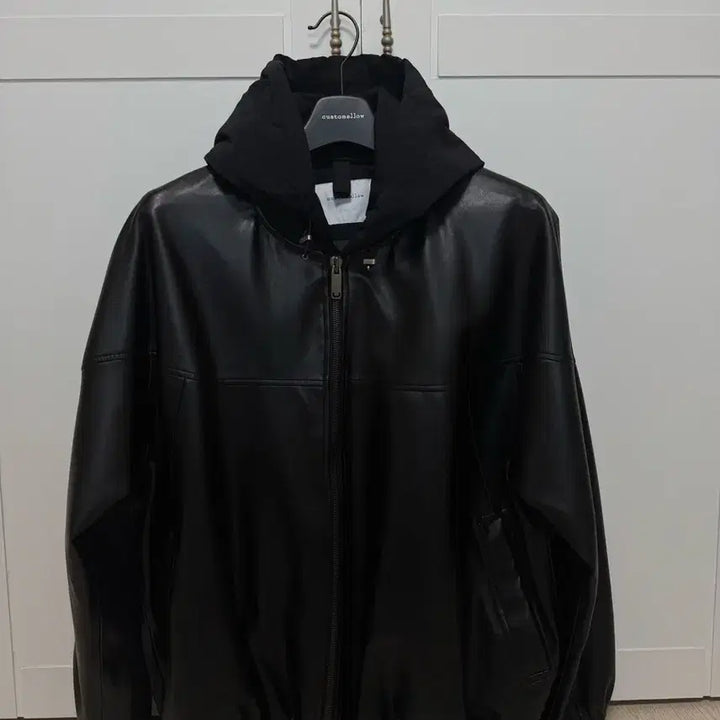 [BUNJANG] Customellow Leather Hooded Jumper / 커스텀멜로우 레더 후드 점퍼 판매