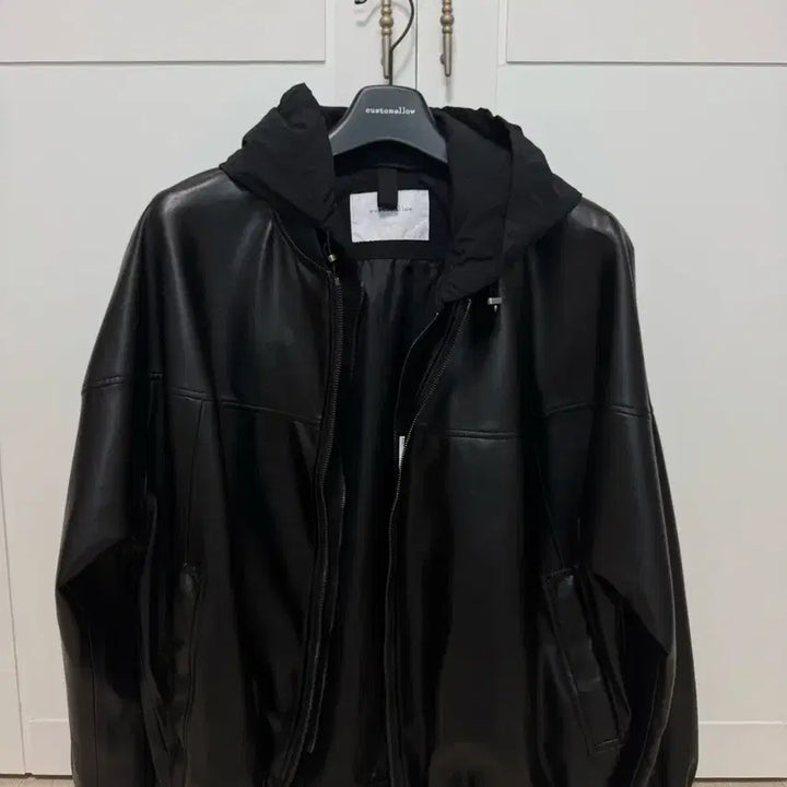 [BUNJANG] Customellow Leather Hooded Jumper / 커스텀멜로우 레더 후드 점퍼 판매