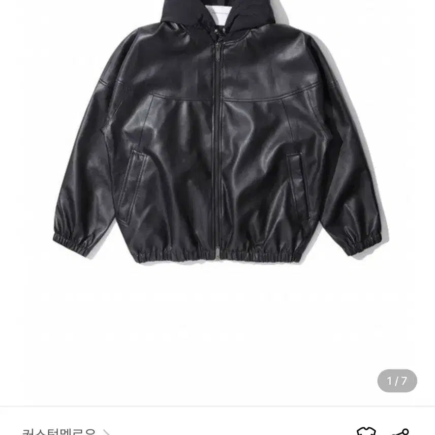 [BUNJANG] Customellow Leather Hooded Jumper / 커스텀멜로우 레더 후드 점퍼 판매