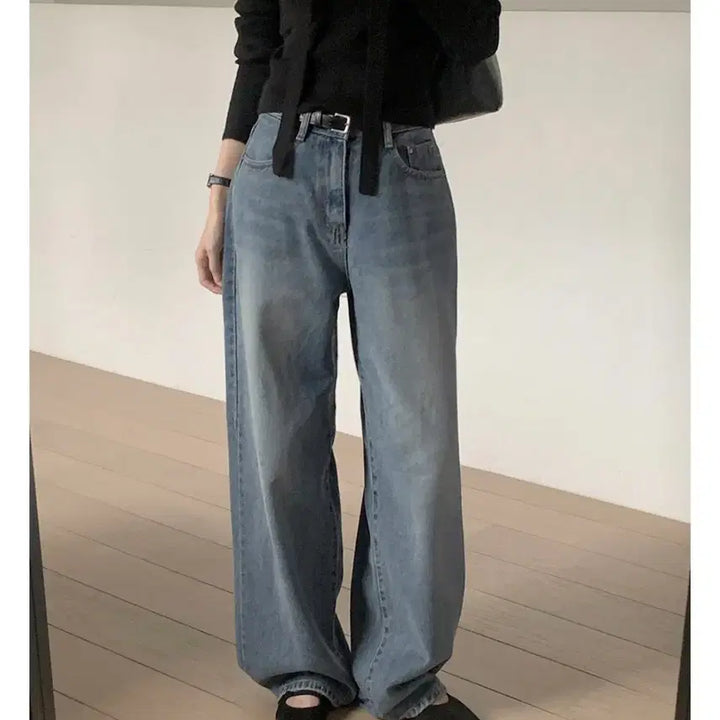 [BUNJANG] Slow and Denim Vintage Wide Snap Button Denim Pants / 슬로우앤드 빈티지 와이드 스냅버튼 데님팬츠