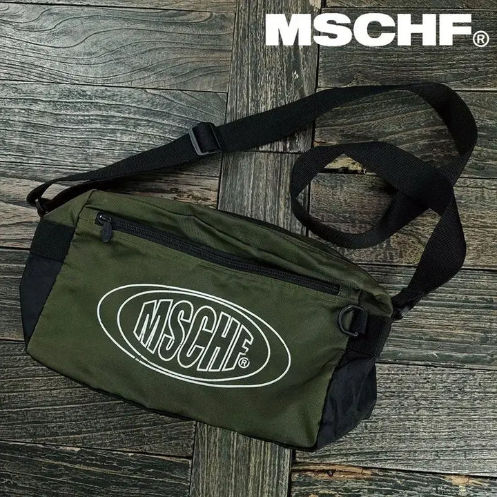 [BUNJANG] MSCHF Big Logo Nylon Crossbody Bag / 미스치프 빅로고 나일론 크로스백 카키 M19484