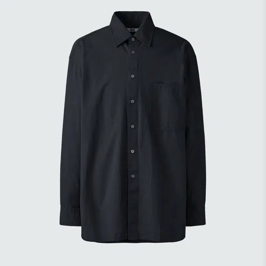 [BUNJANG] Uniqlo U Long Oversized Shirt Black L / 유니클로u 롱 오버사이즈 셔츠 블랙 L