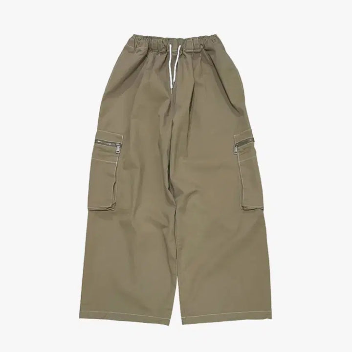 [BUNJANG] NINE NUTS Stitch Wide Pants Beige / 나인넛츠 스티치 와이드 팬츠 베이지 free