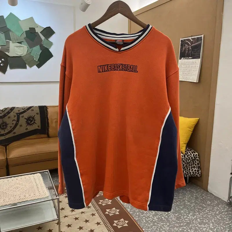 [BUNJANG] Nike Old School Retro Basketball Orange Sweatshirt XL / 나이키 올드스쿨 레트로 90&