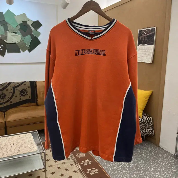 [BUNJANG] Nike Old School Retro Basketball Orange Sweatshirt XL / 나이키 올드스쿨 레트로 90&