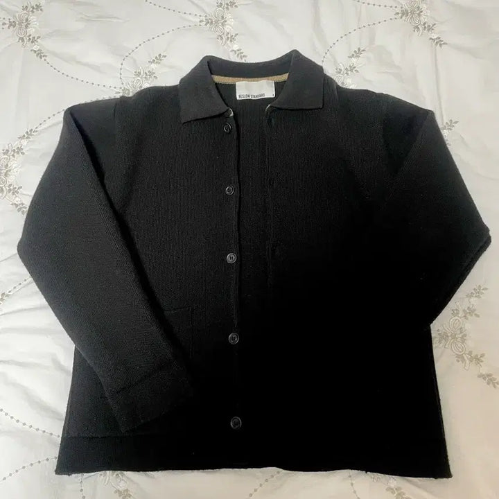 [BUNJANG] Beslow Black Cardigan / 비슬로우 카라 가디건