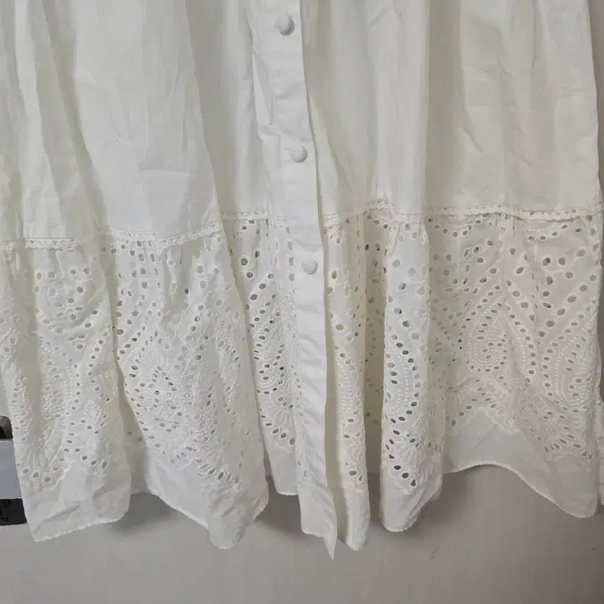 [BUNJANG] The Edge Eyelet Punching White Long Dress / 새상품)더엣지 아일렛 펀칭 화이트 원피스 ( 착샷잇음)