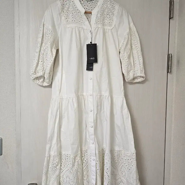 [BUNJANG] The Edge Eyelet Punching White Long Dress / 새상품)더엣지 아일렛 펀칭 화이트 원피스 ( 착샷잇음)