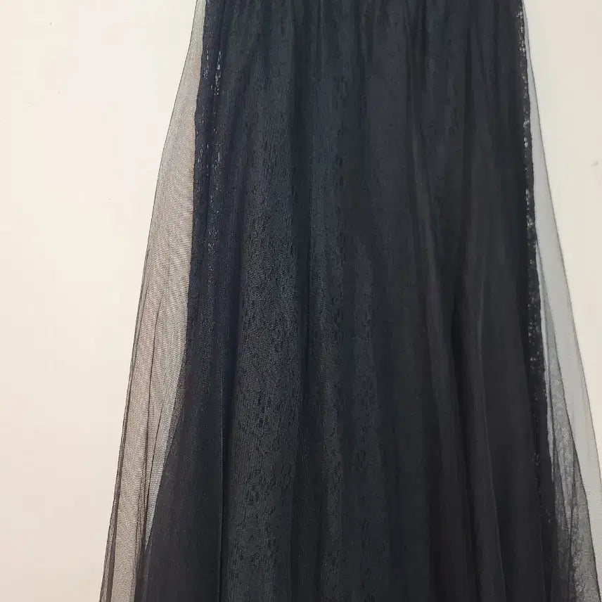 [BUNJANG] Black Long Chiffon Skirt / 블랙 롱 샤 스커트