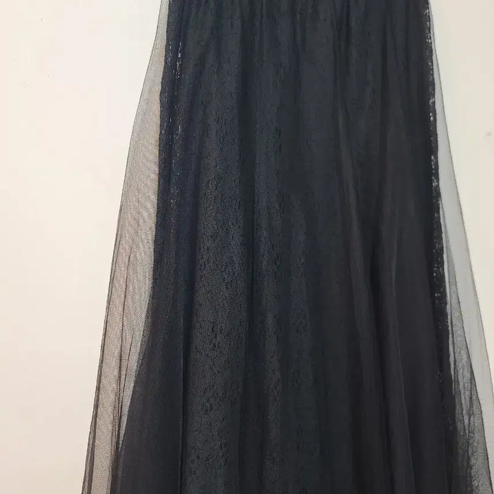 [BUNJANG] Black Long Chiffon Skirt / 블랙 롱 샤 스커트