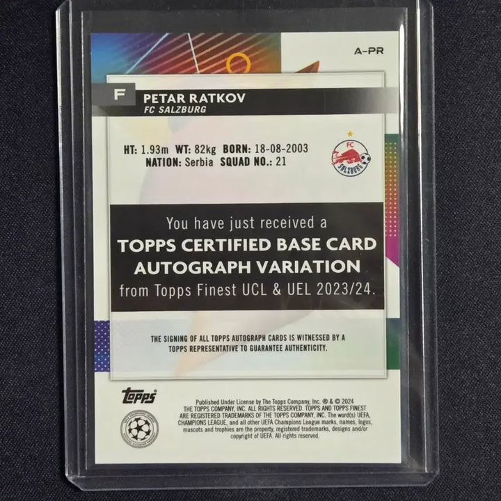 [BUNJANG] Topps Petar Ratkov Rookie Auto Sports Card / [스포츠 카드]탑스 페타르 라트코브 루키 오토