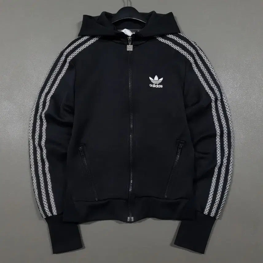 [BUNJANG] Adidas Firebird Track Top Hooded Jersey Black / 85) 아디다스 희귀 대장급 유로파 파이어버드 트랙탑 후드 져지 블랙
