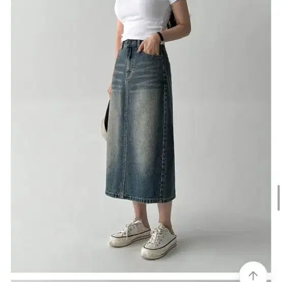 [BUNJANG] A and B Vintage Denim Long Skirt / 에이와비 빈티지데님롱스커트 키작녀롱스커트데님