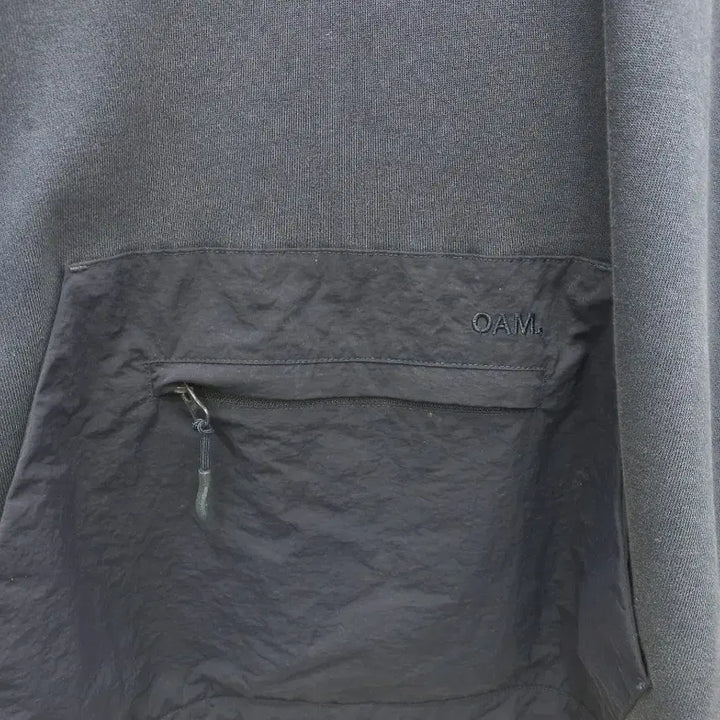 [BUNJANG] Outstanding Nylon Docking Oversized Hoodie (Navy) / 아웃스탠딩 나일론 도킹 오버핏 후드  (남 110)