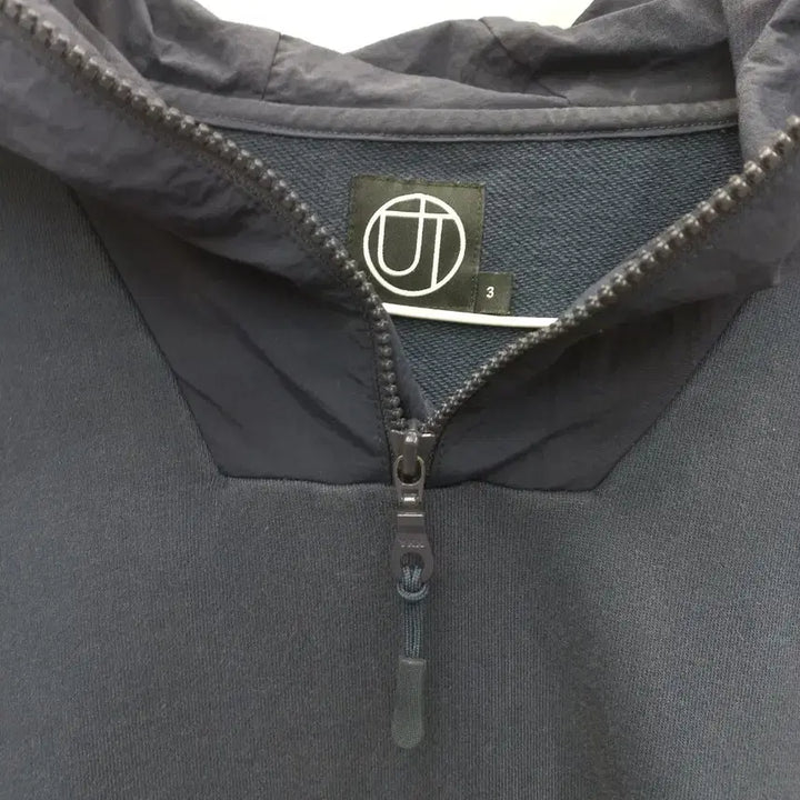 [BUNJANG] Outstanding Nylon Docking Oversized Hoodie (Navy) / 아웃스탠딩 나일론 도킹 오버핏 후드  (남 110)