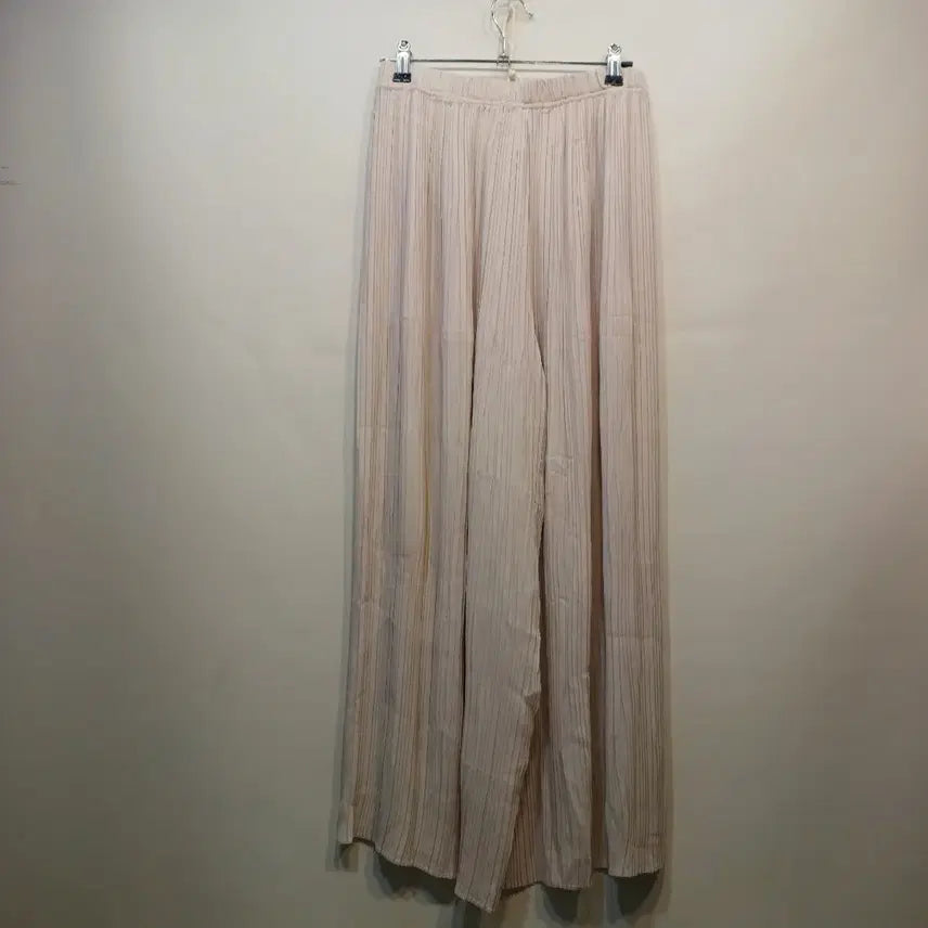 [BUNJANG] Ivory Striped Pleated Wide Pants / 아이보리색 세로줄무늬 플리츠 와이드 팬츠26~28보여름  63266