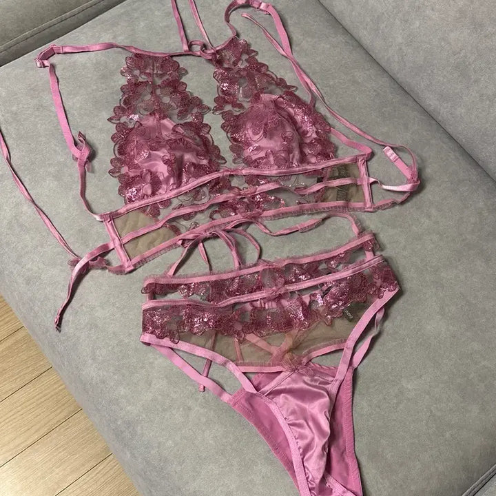[BUNJANG] For Love &amp; Lemons Pink Lace Lingerie Set / 새상품 포러브앤레몬스 핑크 레이스
