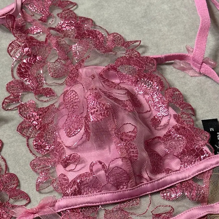[BUNJANG] For Love &amp; Lemons Pink Lace Lingerie Set / 새상품 포러브앤레몬스 핑크 레이스