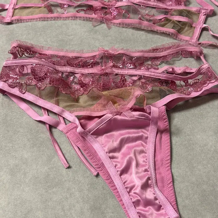[BUNJANG] For Love &amp; Lemons Pink Lace Lingerie Set / 새상품 포러브앤레몬스 핑크 레이스