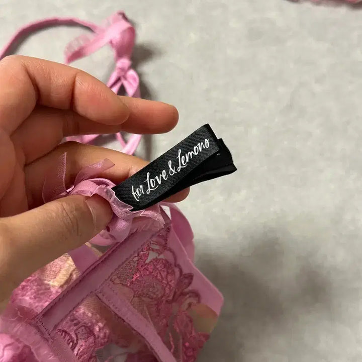 [BUNJANG] For Love &amp; Lemons Pink Lace Lingerie Set / 새상품 포러브앤레몬스 핑크 레이스