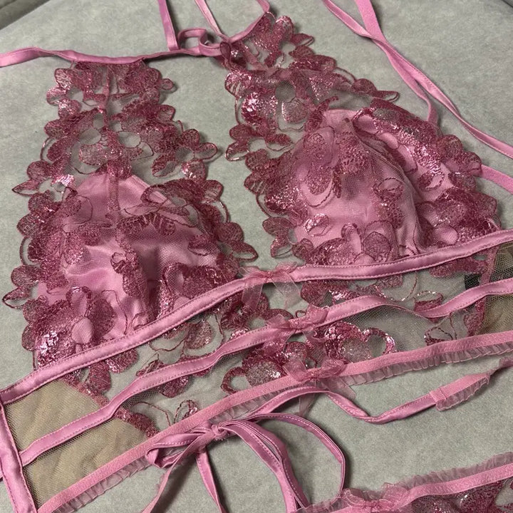 [BUNJANG] For Love &amp; Lemons Pink Lace Lingerie Set / 새상품 포러브앤레몬스 핑크 레이스