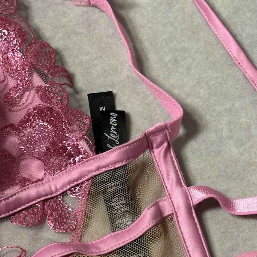 [BUNJANG] For Love &amp; Lemons Pink Lace Lingerie Set / 새상품 포러브앤레몬스 핑크 레이스