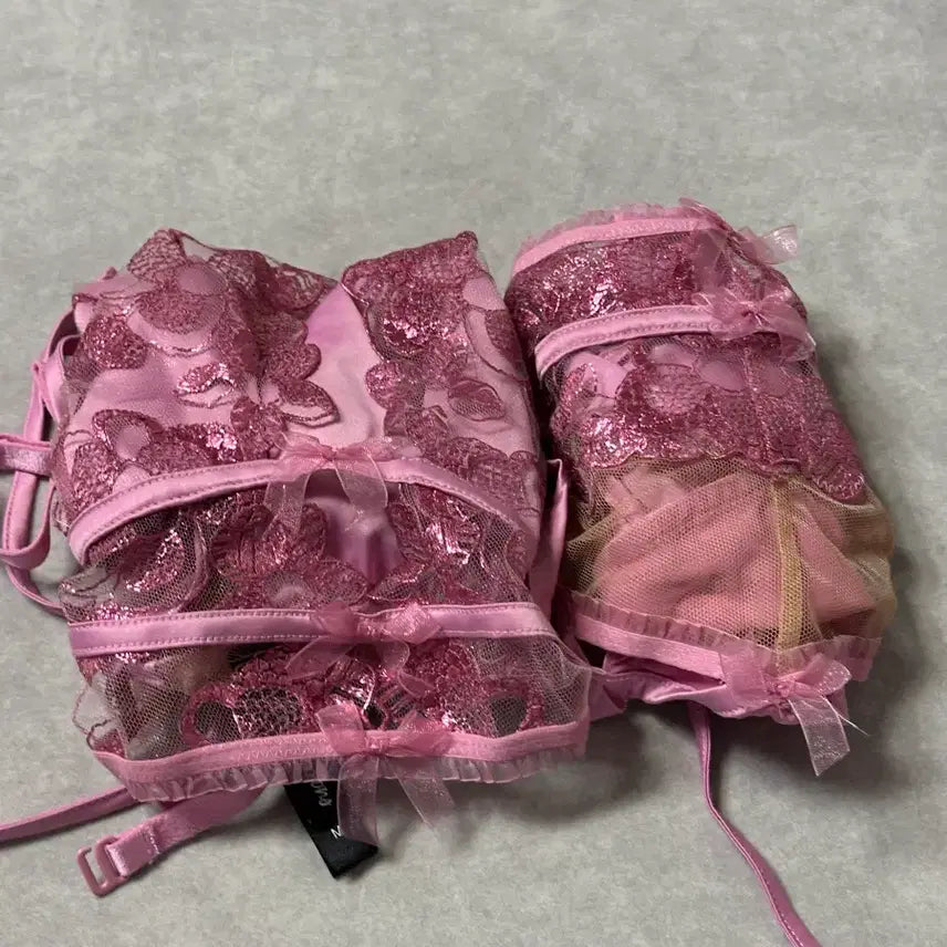 [BUNJANG] For Love &amp; Lemons Pink Lace Lingerie Set / 새상품 포러브앤레몬스 핑크 레이스