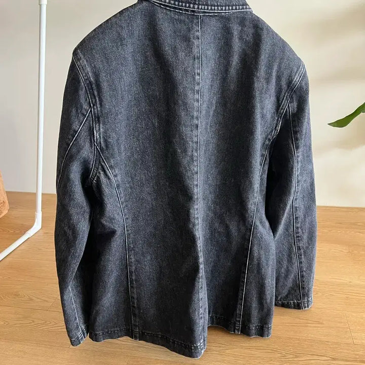 [BUNJANG] Blossom H Washed Black Denim Work Jacket / 블랙 데님 워크 자켓