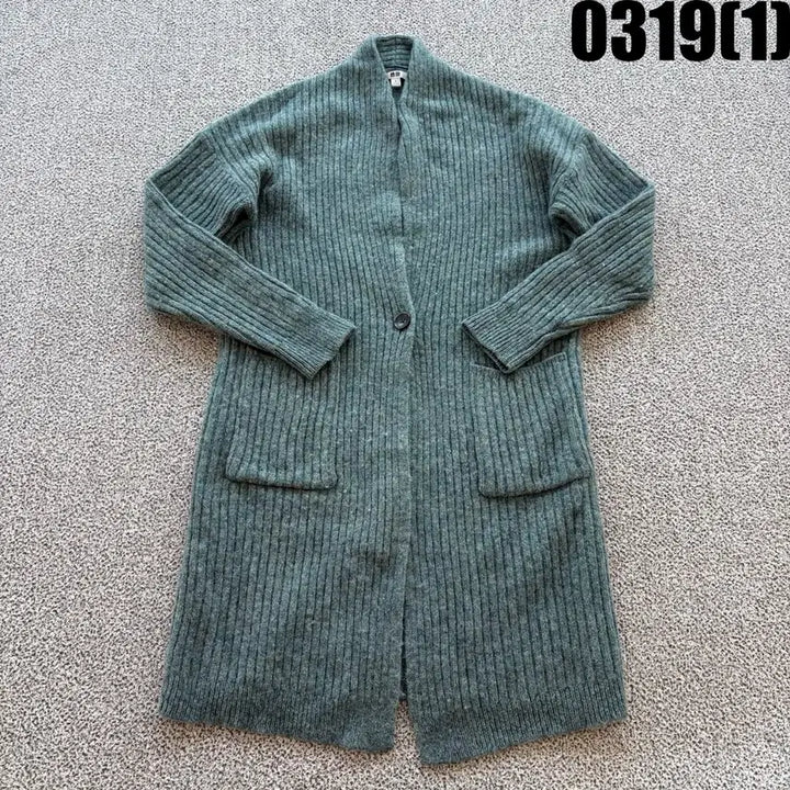 [SOLD OUT] 유니클로 롱 가디건 그린 여성용 S