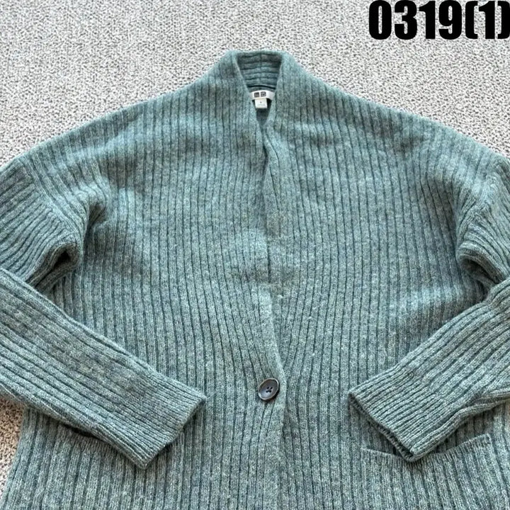 [SOLD OUT] 유니클로 롱 가디건 그린 여성용 S