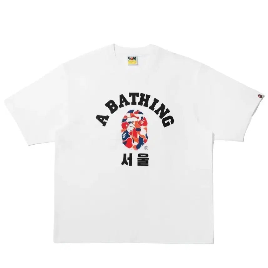 [BUNJANG] BAPE Seoul Short Sleeve T-shirt White / 베이프 서울 반팔 티셔츠 화이트