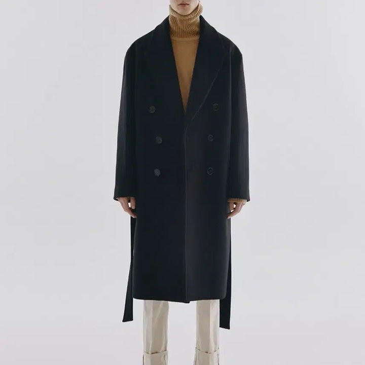 [BUNJANG] Dunst Belted Double Wool Coat / 던스트 벨티드 더블 울 코트 블랙 (새상품)