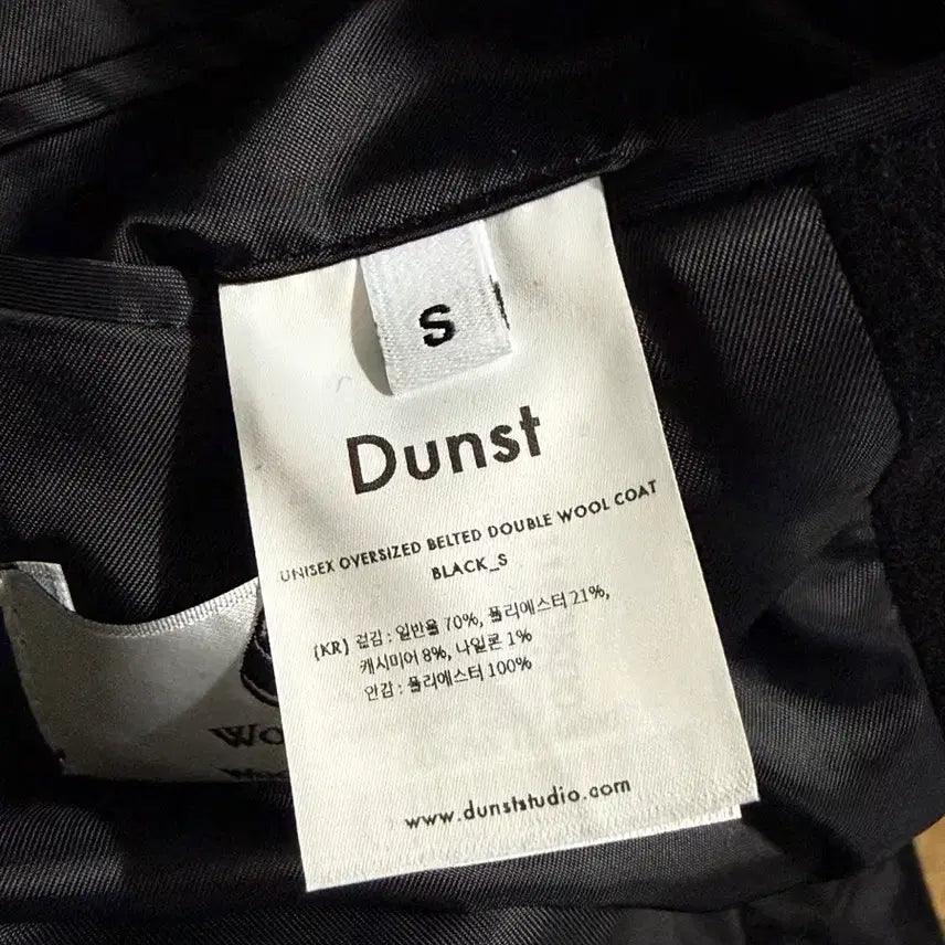 [BUNJANG] Dunst Belted Double Wool Coat / 던스트 벨티드 더블 울 코트 블랙 (새상품)