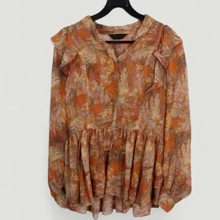 [SOLD OUT] 여성44 / 한섬 마인 실크100 페이즐리 블라우스OR 26-111