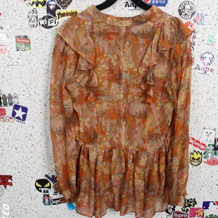 [SOLD OUT] 여성44 / 한섬 마인 실크100 페이즐리 블라우스OR 26-111