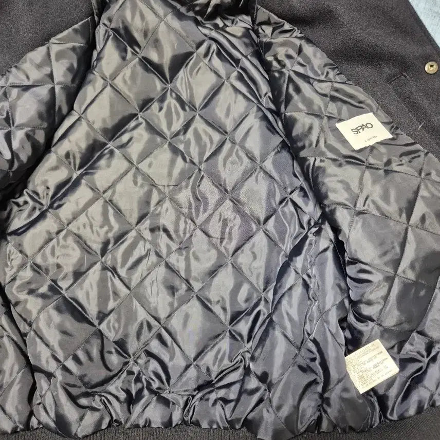 [BUNJANG] Spao Unisex Leather Varsity Jacket (S) / 스파오 남녀공용 레더배색바시티자켓 S사이즈