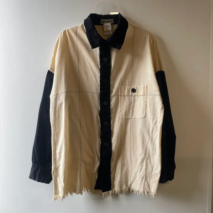 [BUNJANG] Issey Miyake High Contrast Stitch Shirt / 이세이미야케 하이 콘트라스트 스티치 셔츠