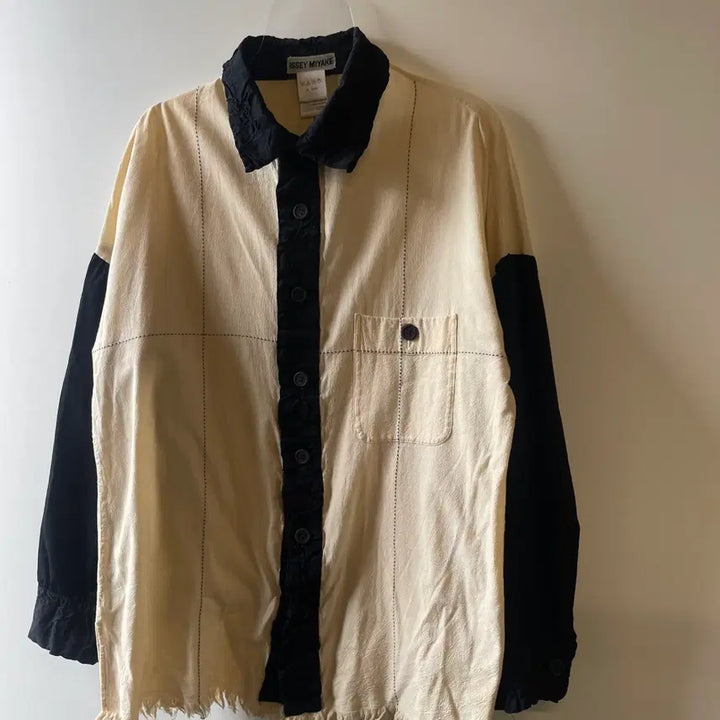 [BUNJANG] Issey Miyake High Contrast Stitch Shirt / 이세이미야케 하이 콘트라스트 스티치 셔츠