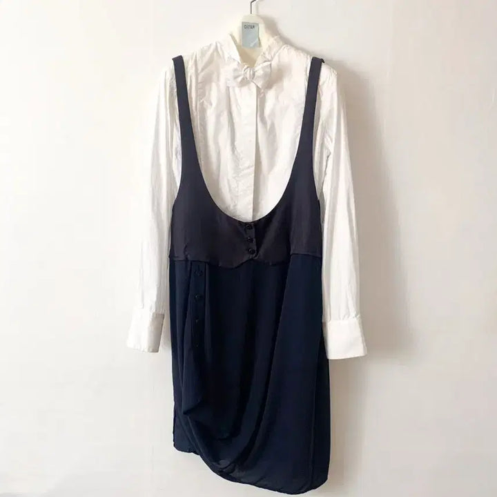 [SOLD OUT] KUHO 구호 실크 레이어드 드레이프 슬립 원피스
