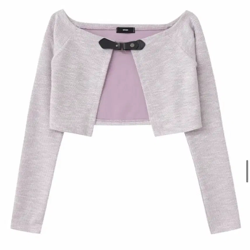 [BUNJANG] EtMone Off-Shoulder Boucle Cardigan Lavender / [새상품] 에트몽 오프숄더 부클 가디건 라벤더