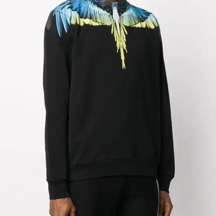 [BUNJANG] Marcelo Burlon Wing Crewneck Black Sweatshirt / 마르셀로불론 윙 크루넥 블랙 스웻셔츠/S/앨리스/690