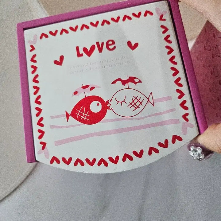 [BUNJANG] Classic Pink Fish Love Design Jewelry Box Drawer Type / 고전 핑크색 물고기  Love 디자인 보석함 서랍형