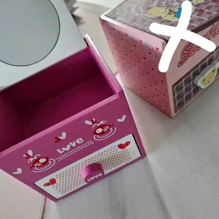 [BUNJANG] Classic Pink Fish Love Design Jewelry Box Drawer Type / 고전 핑크색 물고기  Love 디자인 보석함 서랍형