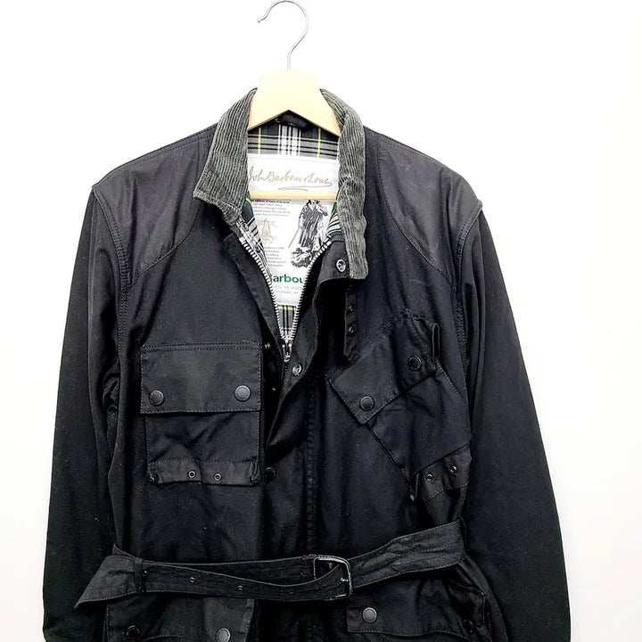 [BUNJANG] Barbour Icons International 125th Anniversary Wax Jacket / [한정판/L] 바버 125주년 아이콘스 인터내셔널 왁스 자켓 (블랙)