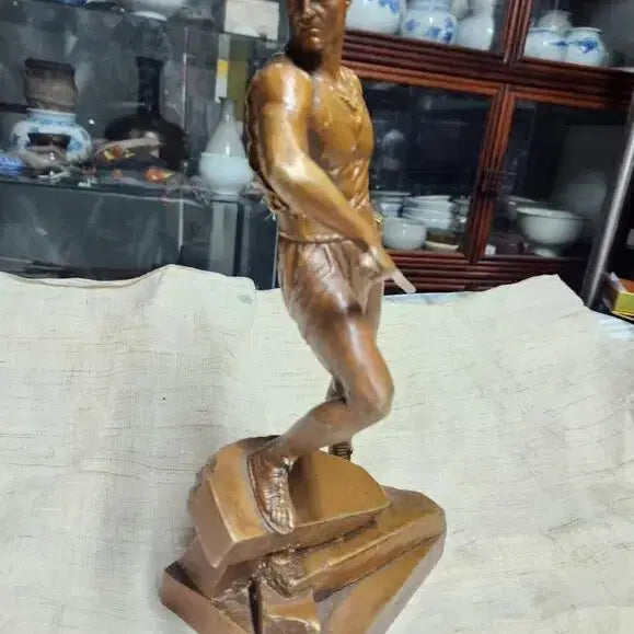 [BUNJANG] Antique Bronze Spartan Warrior Statue / 엔틱 동브론즈 스파르타 용사