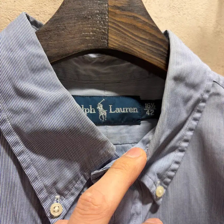 [SOLD OUT] 폴로 드레스셔츠 블루 스트라이프 100-105