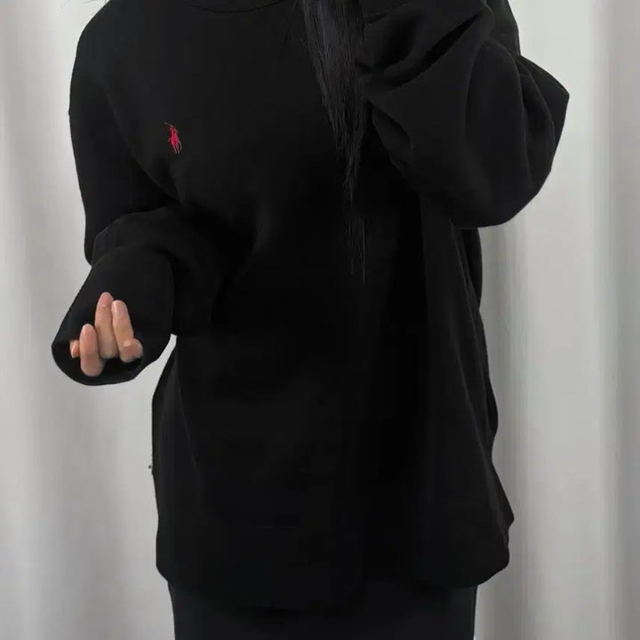 [BUNJANG] Polo Ralph Lauren Black Red Pony Crewneck Sweatshirt L / 폴로 블랙 레드 포니 맨투맨
